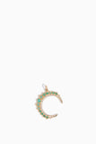 Vintage La Rose Necklaces Emerald Crescent Pendant in 14k Yellow Gold