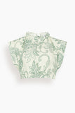 Lemlem Muna Ruched Crop Top in Mokata Green