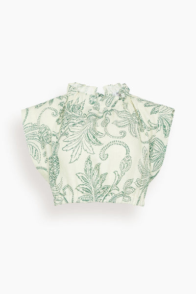 Muna Ruched Crop Top in Mokata Green