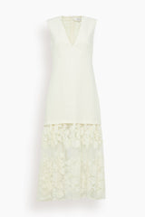 Sea Arielle Lace V-Neck Midi Dress in Cream – Hampden Clothing