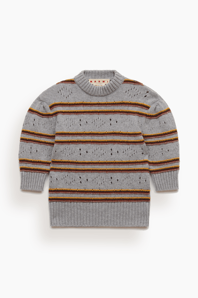 Short Sleeve Roundneck Sweater in Inox