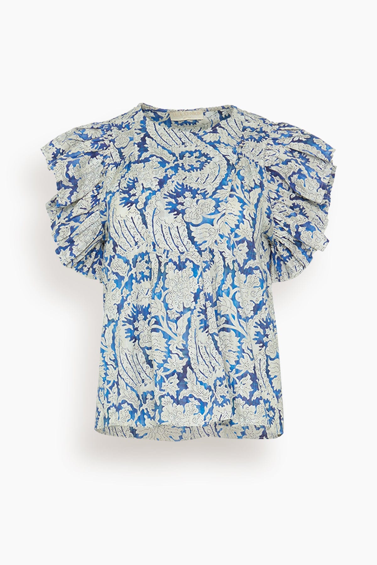 Ulla Johnson Sienna Flutter Sleeve Top in Ciel