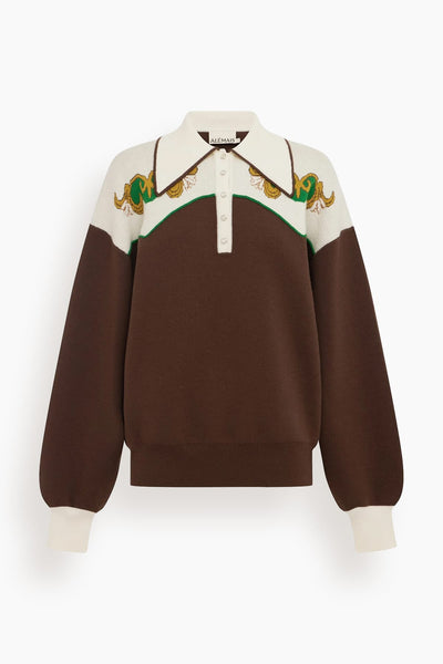 Lasso Knit Polo in Chocolate