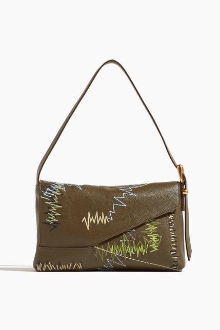 Wandler Shoulder Bags Oscar Baguette in Camouflage Embroidery