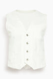 Denim Vest in Off White