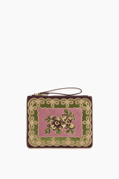Lacey Embroidered Clutch in Multi