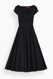 Staud Short Sleeve Wells Dress in Black