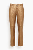 Forte Forte Pants Laminated Nappa Leather Straight Leg Pants in Bronze
