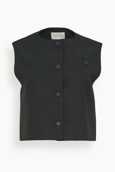 Esme Round Neck Vest in Black