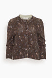 Dorothee Schumacher Blossom Statements Cardigan in Winter Blossom Dark Brown