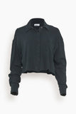 Askk NY Tops Crop Knit Shirt in Stone Black