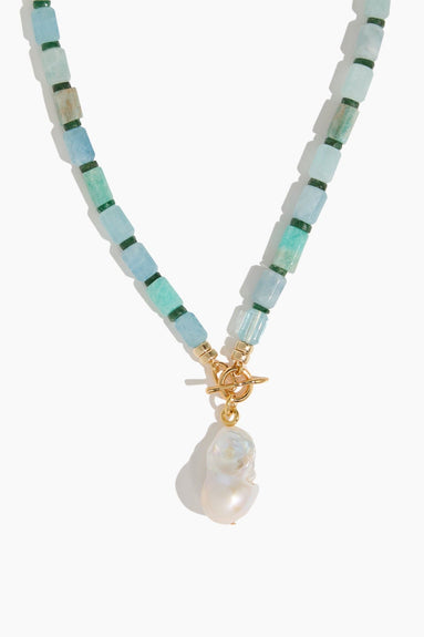 Lizzie Fortunato Necklaces Pearl Isle Necklace in Sea Blue Lizzie Fortunato Pearl Isle Necklace in Sea Blue