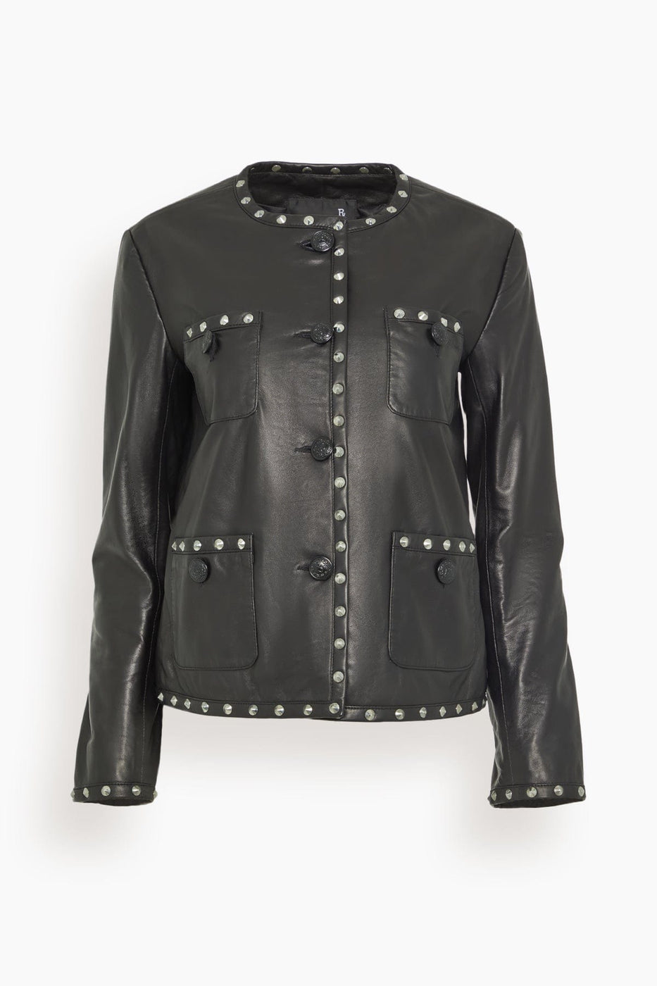 R13 Jackets Cropped Slouch Jacket in Black Leather R13 Cropped Slouch Jacket in Black Leather