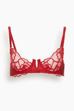 Kiki De Montparnasse Petite Chou Embroidery Demi Bra in Red