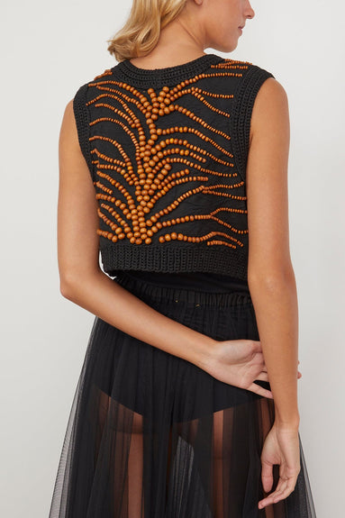 Forte Forte Tops Emotions Embroidery Jacquard Vest in Nero Forte Forte Emotions Embroidery Jacquard Vest in Nero