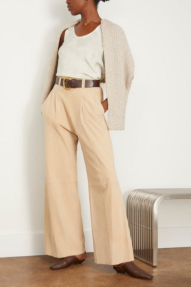 Forte Forte Pants Fluid Suede Relaxed Fit Pant in Sand Forte Forte Fluid Suede Relaxed Fit Pant in Sand