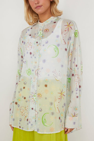 Forte Forte Tops Love Alchemy Cotton Silk Voile Oversized Shirt in Paradise Forte Forte Love Alchemy Cotton Silk Voile Oversized Shirt in Paradise