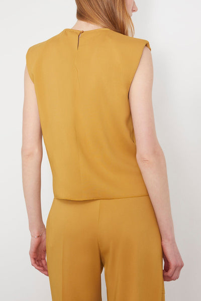 Forte Forte Tops Stretch Crepe Cady Boxy Top in Honey