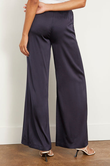 Forte Forte Pants Stretch Heavy Silk Satin High Waist Pant in Notte Forte Forte Stretch Heavy Silk Satin High Waist Pant in Notte