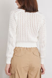 Ganni Sweaters Cotton Lace Low O-Neck Cardigan in Bright White Ganni Cotton Lace Low O-Neck Cardigan in Bright White