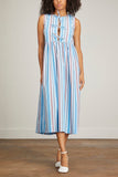 Ganni Casual Dresses Stripe Cotton Midi Dress in Brilliant Blue Ganni Stripe Cotton Midi Dress in Brilliant Blue