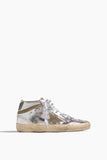 Golden Goose High Top Sneakers Mid Star Sneaker in Silver/Taupe Golden Goose Mid Star Sneaker in Silver/Taupe