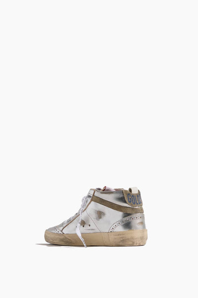 Golden Goose High Top Sneakers Mid Star Sneaker in Silver/Taupe Golden Goose Mid Star Sneaker in Silver/Taupe