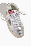 Golden Goose High Top Sneakers Mid Star Sneaker in Silver/Taupe Golden Goose Mid Star Sneaker in Silver/Taupe