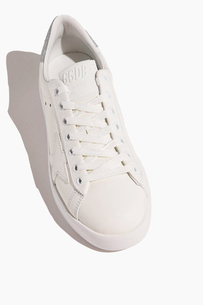 Golden Goose Low Top Sneakers Pure Star Sneaker in White/Silver Golden Goose Pure Star Sneaker in White/Silver