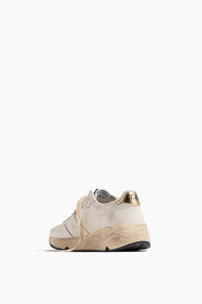 Golden Goose Low Top Sneakers Running Sneaker in White/Silver/Gold Golden Goose Running Sneaker in White/Silver/Gold