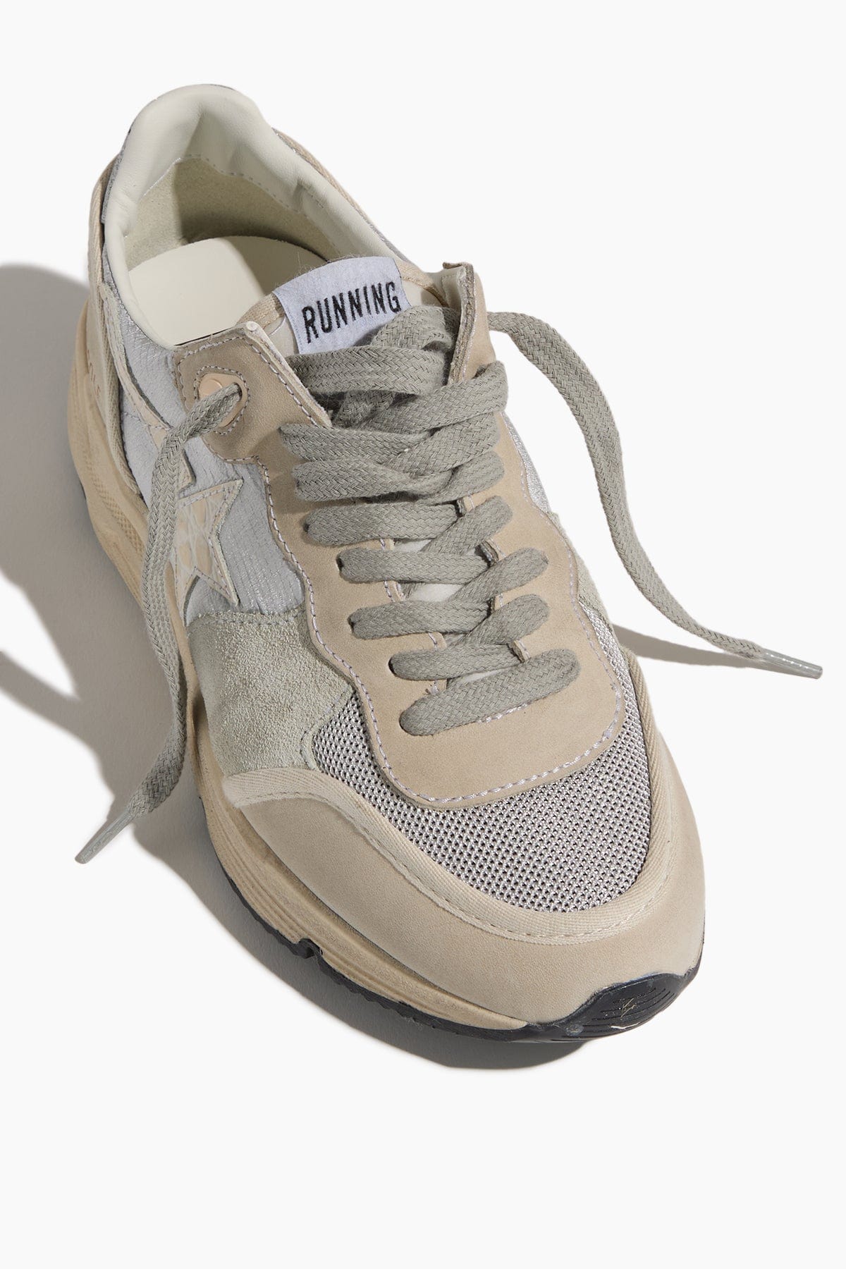 Golden Goose Low Top Sneakers Running Sole Sneaker in Silver/Ice/Buttercream Golden Goose Running Sole Sneaker in Silver/Ice/Buttercream