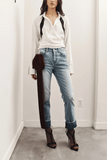 Hellessy Arin Jeans in Medium Wash/Maroon