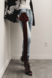 Hellessy Arin Jeans in Medium Wash/Maroon