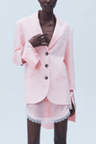Hellessy Bardot Blazer in Pink/Orchid