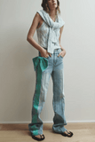 Hellessy Beni Jeans in Medium Wash/Mint