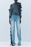 Hellessy Bryn Sweater in Heather Navy/Black/Ecru