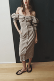 Hellessy May Dress in Beige Wash