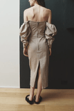 Hellessy May Dress in Beige Wash