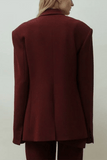 Hellessy Trent Blazer in Bordeaux/Ecru