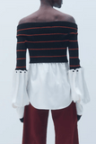 Hellessy Angel Knit in Black Stripe/Ecru