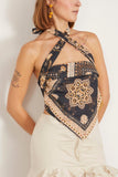Isabel Marant Tops Feyza Top in Black/Ochre Isabel Marant Feyza Top in Black/Ochre