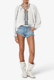 Etoile Isabel Marant Lena Top in Ecru/Blue