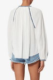 Etoile Isabel Marant Lena Top in Ecru/Blue