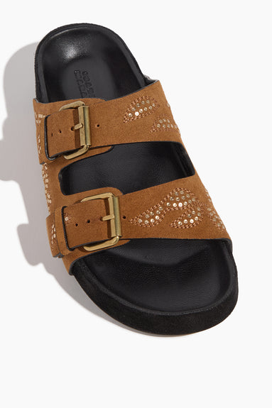 Lennyo Sandal in Cognac/Gold