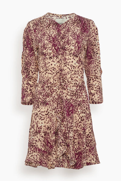 Octavia Dress in Purple/Ecru