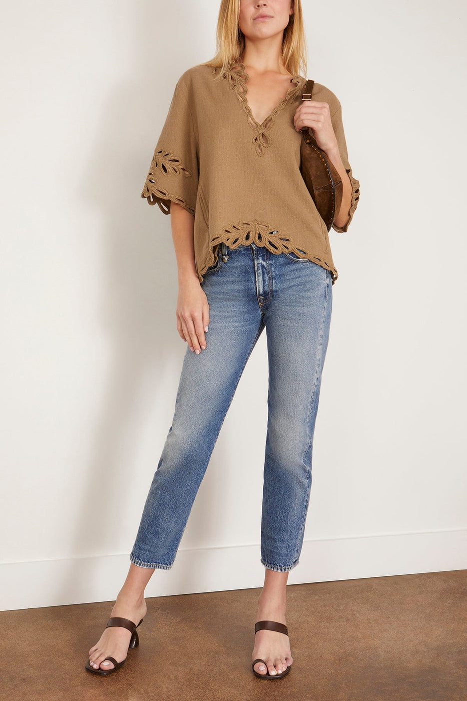 Etoile Isabel Marant Tops Shana Top in Light Khaki Isabel Marant Shana Top in Light Khaki