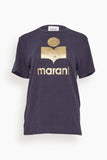 Etoile Isabel Marant Tops Zewel T-Shirt in Faded Night/Gold Isabel Marant Zewel T-Shirt in Faded Night/Gold