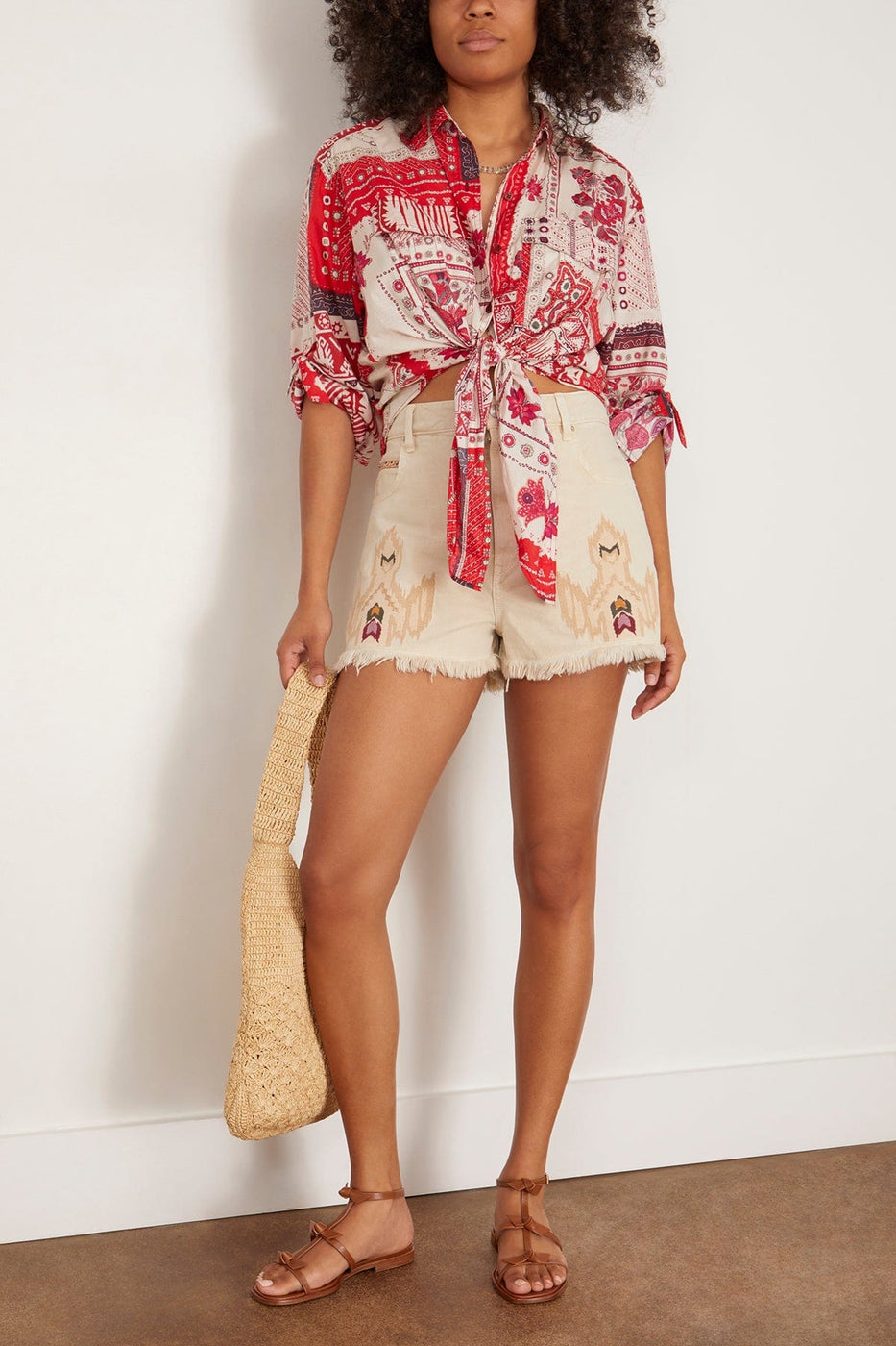 Isabel Marant Tops Nathy Top in Red/Ecru Isabel Marant Nathy Top in Red/Ecru