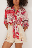 Isabel Marant Tops Nathy Top in Red/Ecru Isabel Marant Nathy Top in Red/Ecru