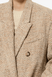 Pilda Herringbone Coat in Beige